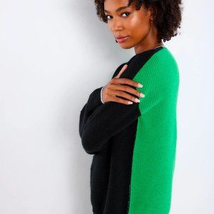 NEW Lisa Todd Contrast Sweater - Green and Black